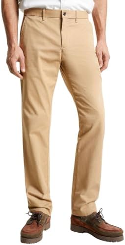 Tommy Hilfiger Pantaloni Uomo Denton Chino Straight Fit, Verde (Classic Khaki), 28W/36L