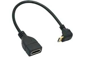 HERFAIR Mini HDMI na HDMI, Mini-HDMI męski kabel konwertera HDMI, prawy i lewy kąt mini HDMI, obsługa 1080P Full HD (kąt dolny)