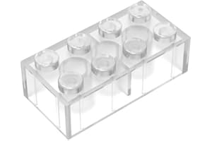 TTEHGB TOY Klassischer Massenziegel 2x4, 100 Stück Baustein Voll Transparent, Kompatibel mit Alle Großen Marken, MOC Enthusiasten Farben: Voll Transparent