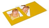 Außengröße: 14,3 x 14 cm Marthiesens® 100 Stück Bildmappen mit zwei Einsteckschlitzen für Bilder im Format 3,5 x 4,5 cm oder 8 x 11 cm mit DVD-Fach (ohne Passepartout) gelb