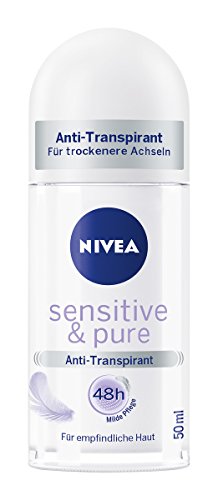NIVEA 6er Pack Deo-Roller für Frauen, Anti-Transpirant-Schutz, 6 x 50 ml Roll-On, Sensitive & Pure