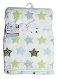 First Steps Newborn Soft Fleece Baby Blanket Cream With Star Design