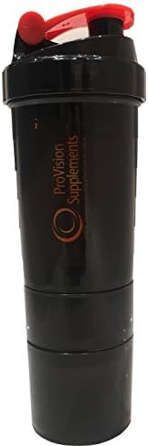 PROVISION - Tri-Tier Shaker Bottle - Fixed Spring Shaker System (Large 500ml + 2 attachable vessels))