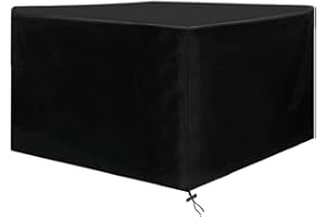 SUEBAIHUO Housse Salon de Jardin 130x130x75cm Tissu Oxford 300D très résistant Housse de Protection pour Mobilier Housse de Table de Jardin Extérieur Imperméable Anti-UV Résistant Au Froid Coupe-Vent