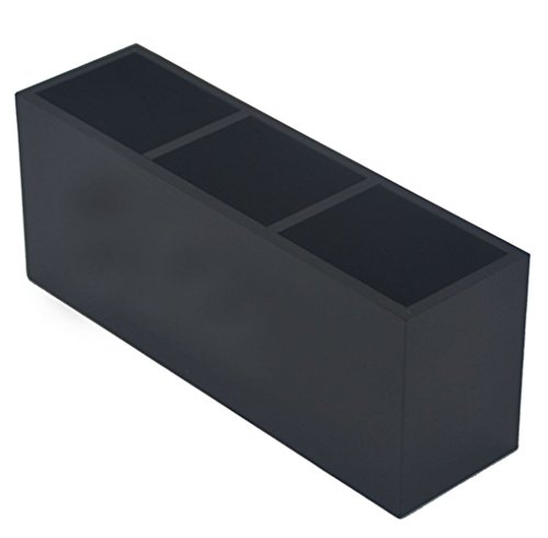 Lmeison Make-up Kosmetik 3 Slots Make-up Organizer Acryl Bürsten Aufbewahrung 17.8 X 7 X 5.2 cm (schwarz） - 2