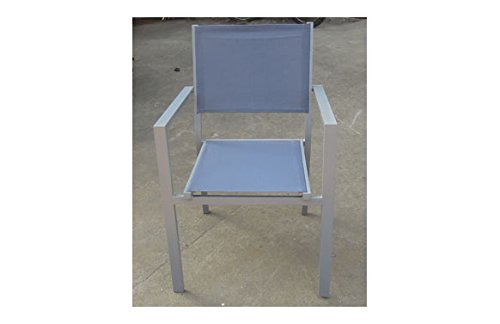 Quality Ferreteria Plus M291858 - Sillon Aluminio apilable Gris Plata Silver