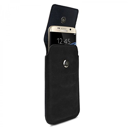 ROYALZ Ledertasche für Samsung Galaxy S7 Edge Tasche Leder mit Gürtelclip Case Cover Schutztasche Handy-Zubehör Hülle schwarz - 7