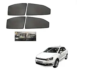 Kozdiko Premium Custom Fit Car Sun Shades Fix Curtains Non Magnetic Mesh Compatible for Volkswagen Ameo