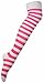 Produktbild New Womens Over Knee Long Horizontal Stripe Print Ladies Thigh High Striped Patterned Overknee Socks Pink & White