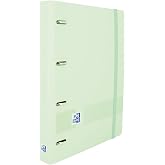 Oxford Live &amp; Go, A5 Folder, Polyfoam Plastic, 4 Rings, Rubber Closure, Includes Dots Refill and Sticker Sheet, 24 x 21.4 cm,