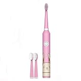 Children's Electric Toothbrush 3-6-12 Years Old Sonic Rechargeable Waterproof Intelligent Super Soft Baby Automatic Toothbrush (Color : Pink)