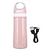 Produktbild Isolierflasche Trinkflasche,IPX6 Wasserdicht Edelstahl Thermosflasche Isoflasche mit Lautsprecher,Tragbar Bluetooth HiFi-Stereo Musik Thermos Cup für Kinder Geschenk Outdoor Camping (Pink(450ml))