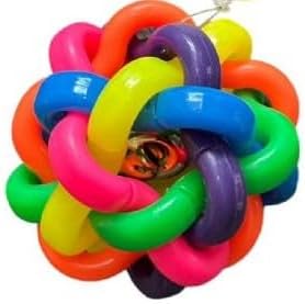Nunbell Zilli Termoplastik Gökkuşağı Köpek Oyuncağı Top 7 cm