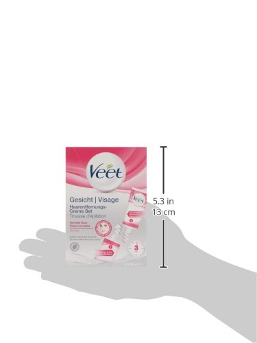 Veet Gesicht Haarentfernungs-Creme Set für sensible Haut mit Aloe Vera und Vitamin E, 2 x 50 ml - 5