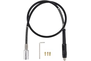 ESTINK Power Drill Extension Shaft, 42 Inch Flexible Shaft Extension Chuck Grinder Attachment with 1.5mm 2.3mm 3.2mm Chuck and 1 Wrench ​for Rotary Grinder Tool