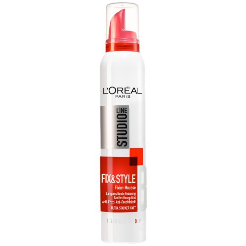 L'Oréal Paris Studio Line Haarschaum Fix & Style Fixiermousse / Haar-Mousse mit ultra starkem Halt, 1 x 200 ml