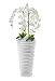 Produktbild Gesteck künstliche Orchideen im Hochübertopf - Gesamthöhe: ca. 130cm | Stoffblüten | Farbe: Weiß | Gesteck Orchidee Kunstpflanze Schmuck Blumen Arrangement Kunstblumen