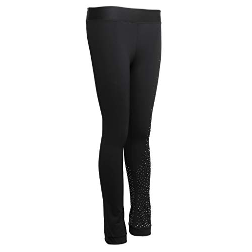 IPOTCH Waterproof Ice Figure Skating Practice Long Pants Women Girls Roller Skate Tight Leggings Practice Trousers Black