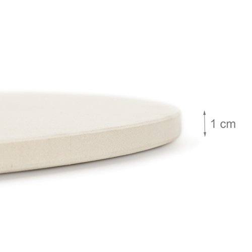 Relaxdays 10019339 Pizzastein für Backofen rund, Baking Stone aus Cordierit für knusprige Steinofenpizza wie in Pizzeria Grillstein für Pizza, Brot und Flammkuchen in Herd und Grill, Durchmesser 33 cm, 1 cm dick, beige - 6