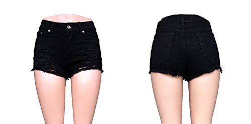 iRachel Damen Sexy Short Hotpants Rissen Jeanshose Destroyed Short kurze Hose - 3