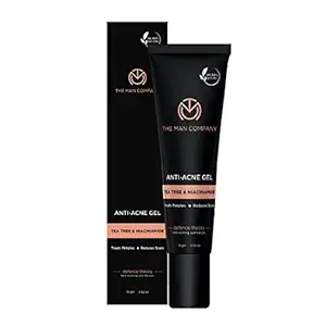 The Man Company Anti-Acne Gel for Men with Neem, Tea Tree & Niacinamide | Prevents Breakouts | Reduces Scars | 92.95% Natural | Provides Cooling Effect | Paraben & Sulphate Free - 15 gm