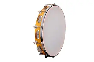 Tijarat Online Store Tambourine/Fibre Dafli -Hand Percussion Musical Instrument (White, 10 inch)