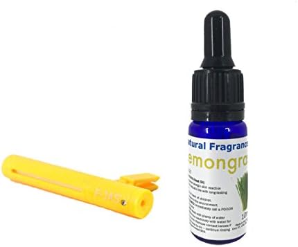 Totally Essential Car Vent Clip Freshener with Natural 10ml Fragrance Oil (Yellow, Lavender &amp; Lemon)