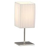 Fassung: 1x E14 Globo Tischleuchte, weiß, Chrom mit Faltenschirm, Schalter 1 x 40 W, E14 H: 25 cm B: 10 x 10 cm 24660