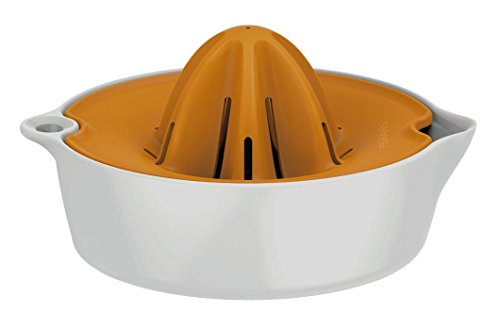 Fiskars Zitruspresse mit Behälter, Durchmesser 11,9 cm, Kunststoff, Weiß/Orange, Functional Form, 1016125