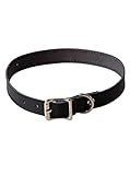 Tied N Teased Men's and Women's Neck Collar Leather Black 3 inches