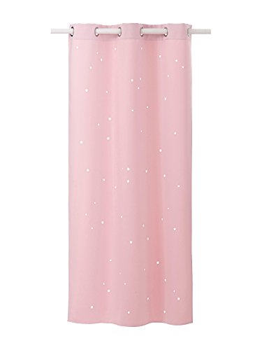 Vertbaudet Vorhang assombrissant Sterne, Polyester, Rosé, 107
