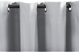 ‎GARDENISTA Gardenista wasserabweisender Outdoor-Vorhang mit Ösen | Private Bereiche für Veranda, Terrasse, Gartenzelt, Wintergarten, Pergola oder Balkon | Winddicht und Sonnenschutz (55"x72"(140x183cm), Grau)