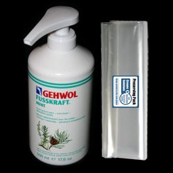 GEHWOL FUSSKRAFT MINT Cooling foot balm kit / Rapidly absorbed, mint fresh / Large Salon Size 0,5L 500ml / Largest on Amazon / Comes with preserving pack / Dermatologically tested / Made in Germany