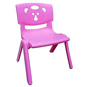 Sunbaby Magic Bear Face Chair Strong & Durable Plastic Best for School Study, Portable Activity Chair for Children,Kids,Baby (Weight Handles Upto 100 Kg)-Pink