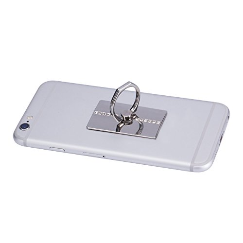 Universalstandplatz -Metallring -Halter, Washable & Reusable Ring Grip Bunker Ring Stent, Anti-Tropfen 360 Grad-drehender beweglicher Ring Grip Ständer für iPhone 5s 6 Plus SE Samsung Galaxy S7 Edge-S6 Kante Hinweis 5 und andere Handys (Silber) - 2