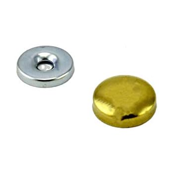 200 Borchie Coprivite Bombate In Ottone Lucido - Diametro 16 Mm Per Legno, Con Fondello In Ferro Zincato