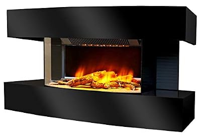 Chemin'Arte cheminee Electrique Design Lounge Medium Noire, L82xP21xH42cm