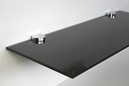 10 mm Glasregal Wandregal 40×15 cm schwarz lackiertes Glas, Clip BASKET3 Schwarz - 2