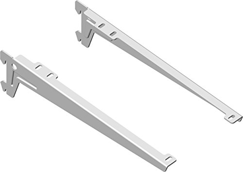 Element System Winkelträger Bracket 1–row, Set of 2, 5 settings, 3 colours, Length 28 CM for Wooden Floors, 18133–00051 Wall Rail, White