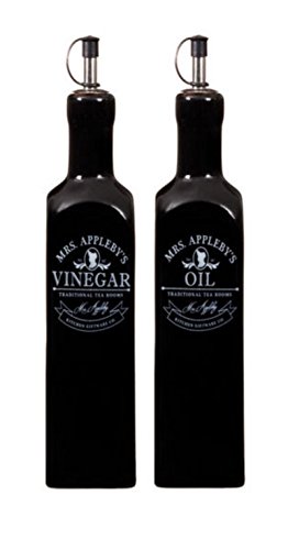 Mrs Appleby 's Öl und Essig Set POUR Spender Küche Pasta schwarz
