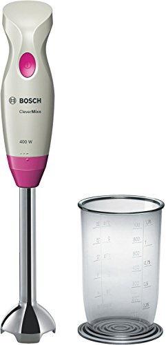 Bosch MSM2410P Stabmixer, 400 W, Edelstahl-Mixfuß, Meß-Mixbecher, mineral grau / wild purple