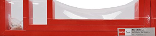 DURAline 1179690 Étagère Triple U, Bois, Rouge, 42 x 10 x 10 cm