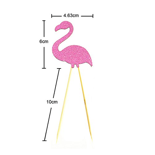 BESTOMZ 12 Stück Hawaii Cake Toppers Flamingo Ananas Deko Picker für Luau-Beach-Party - 3