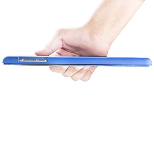 Khomo iPad Mini 1, 2, 3 Hülle Case Dunkelblau Gehäuse mit doppelten Schutz ultra dünn und leicht, Smart Cover – Italic Dark Blue - 6