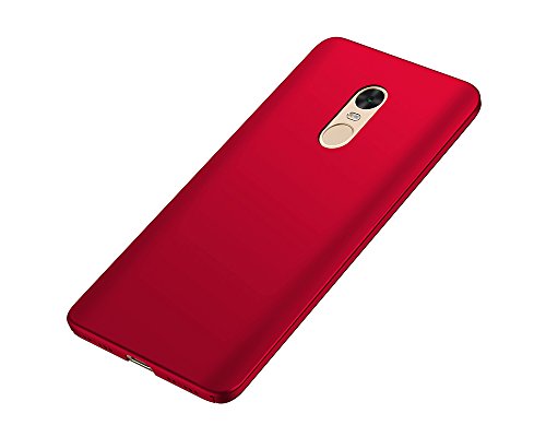 EIISSION Xiaomi Redmi Note 4X Funda Ultra Ligero Suave Mate Sedoso Pintura PC Fundas Carcasa Case Cover Protectora de m  viles telefon  a  Rojo 