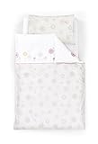 Träumeland TT14501 Babybettset Flowers, Bettwäsche 100 x 135 cm + 40 x 60 cm mit Himmel und Nestchen, lila - 2