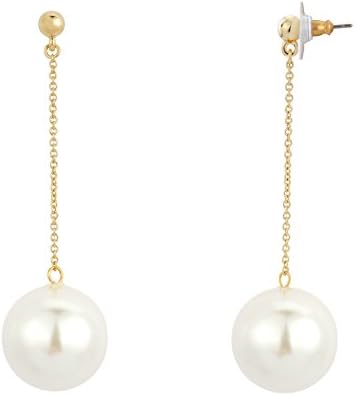 ? Stud Earrings with Large Pearl Drop Earrings???22kt Gold or Rhodium Plated Diameter 20?mm