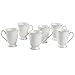 Produktbild Neue Bone China Mug 6er kaffeetassen Set Weiß Fine Porzellan 10OZ Cappuccino mit Relief Blume und Gold Rand Design für Kaffee, Milchkaffee, Wasser roter Tee