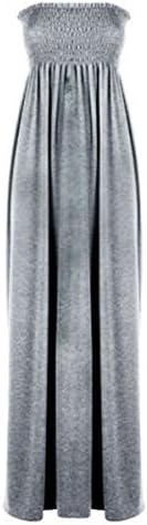 New Womens Sleeveless Boobtube Bandeau Maxi Ladies Sheering Long Dress Size uk8-26