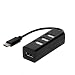 Produktbild Prevently 3.1 Mini-4-Port-Hub-Adapter Typ-C zu 4-Port USB 3.0 Hub USB 3.1 Adapter für PC Apple MacBook 12 (Schwarz)
